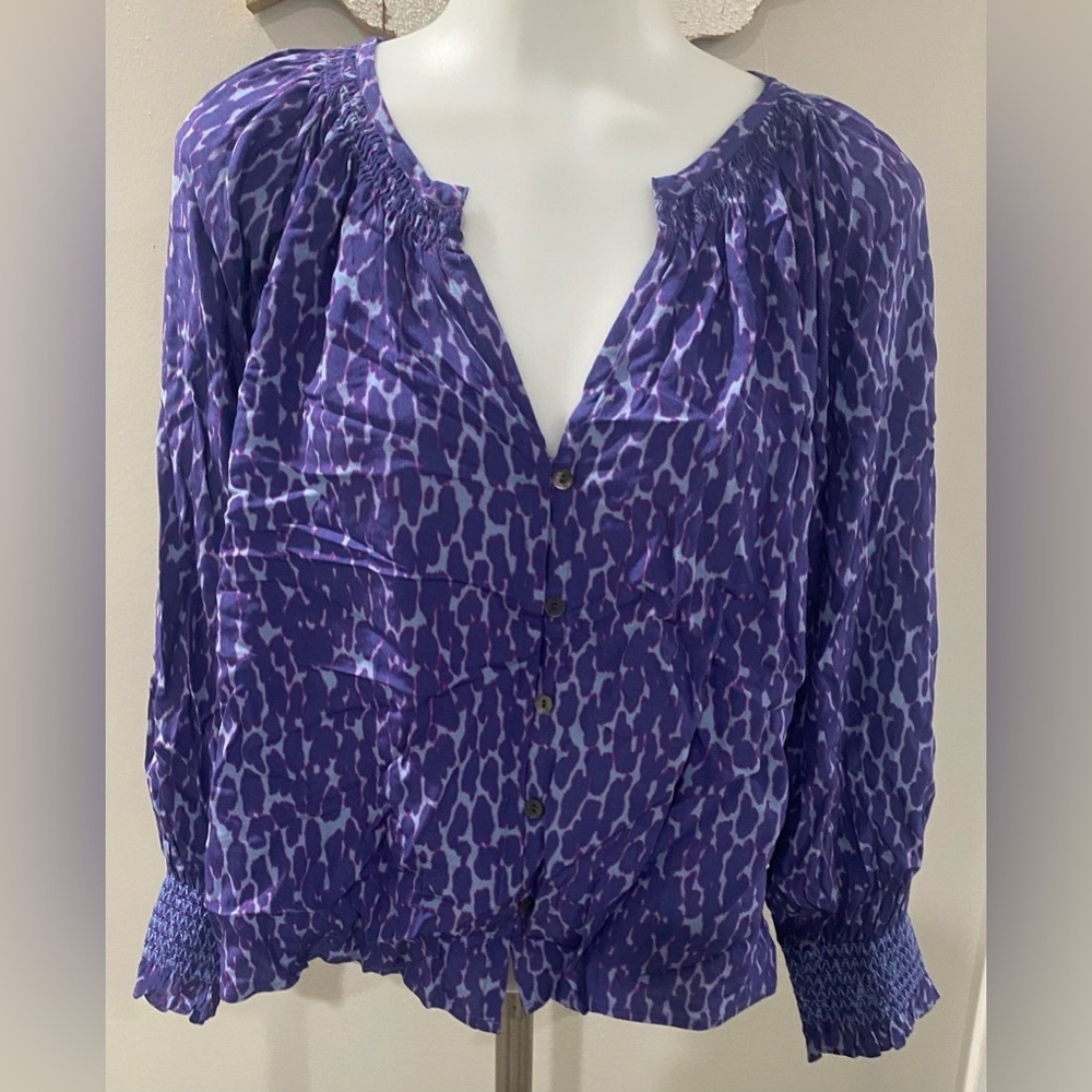 Elegant Purple Print Women's Blouse